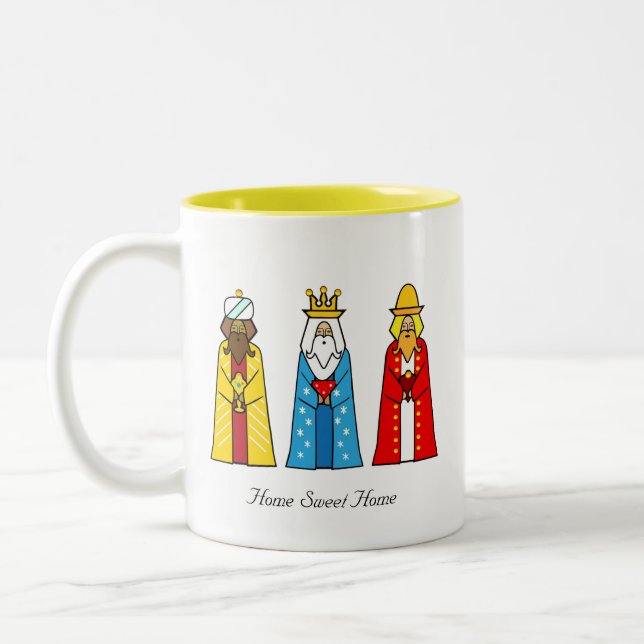 Zuhause Sweet Zuhause & Three Wise Men Zweifarbige Tasse (Links)