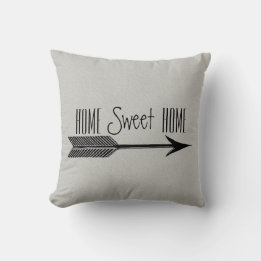 Zuhause Sweet Zuhause Typografie mit Arrow Kissen