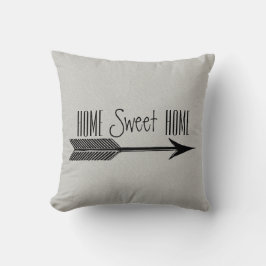 Zuhause Sweet Zuhause Typografie mit Arrow Kissen