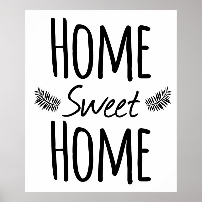 Zuhause Sweet Zuhause Typografy Poster (Vorne)