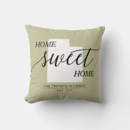 Zuhause Sweet Zuhause UT Staat Familienname Kissen