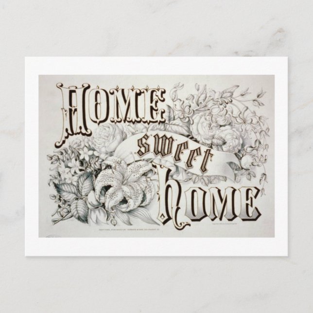 Zuhause Sweet Zuhause Vintag Design Postkarte (Vorderseite)