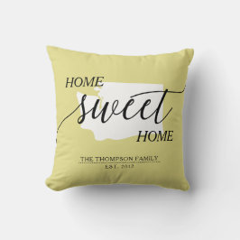 Zuhause Sweet Zuhause WA Staat Familienname Throw Kissen