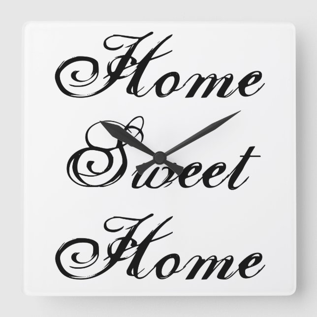 ~Zuhause Sweet Zuhause~ WALLCLOCK, KÜMMERN SIE! Quadratische Wanduhr (Vorderseite)
