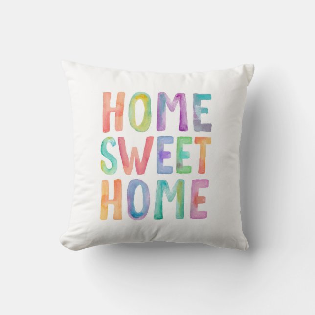 ZUHAUSE SWEET ZUHAUSE WATERCOLOR | KISSEN (Vorderseite)