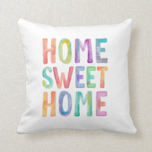 ZUHAUSE SWEET ZUHAUSE WATERCOLOR   KISSEN