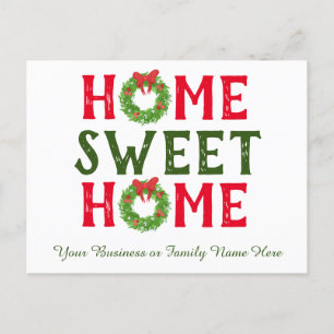 Zuhause Sweet Zuhause Weihnachtsfeiertag Postkarte