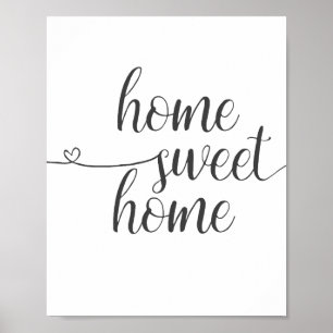 Zuhause Sweet Zuhause, Wohngestaltung drucken Poster
