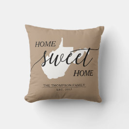 Zuhause Sweet Zuhause WV Staat Familie Name Throw Kissen