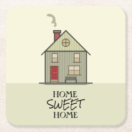 Zuhause Sweet Zuhause Zitat Niedliches Haus Rechteckiger Pappuntersetzer