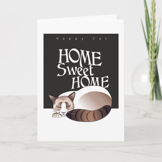 Zuhause Swey Zuhause - Happy Cat Karte (Vorderseite)