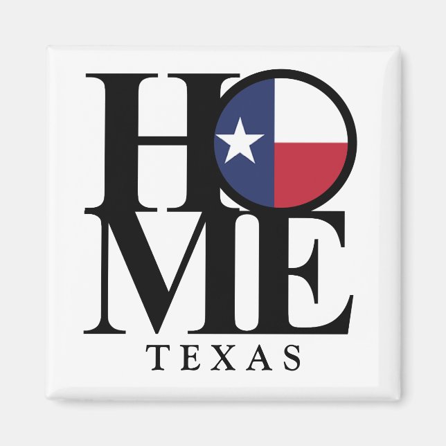 ZUHAUSE Texas 2x2 Square Magnet (Vorne)
