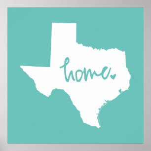 Zuhause-Texas-Gewohnheits-Farbe Poster