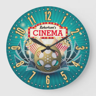 Zuhause-Theater-Kino Personalizable Wand-Uhr Große Wanduhr
