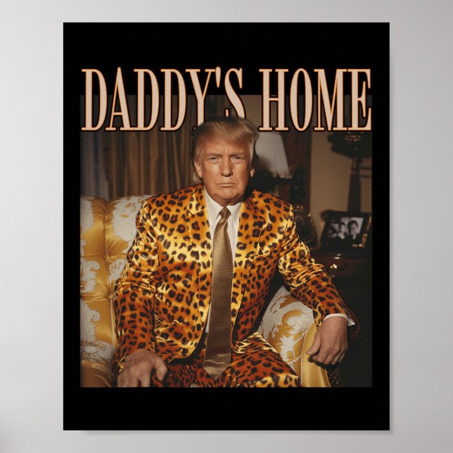 Zuhause Trump Shirt Trump 2024 Leopard Funny Maga Poster (Vorne)