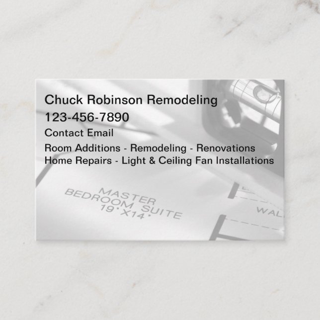 Zuhause - Umrüstung von Renovierungs- und Reparatu Visitenkarte (Vorderseite)