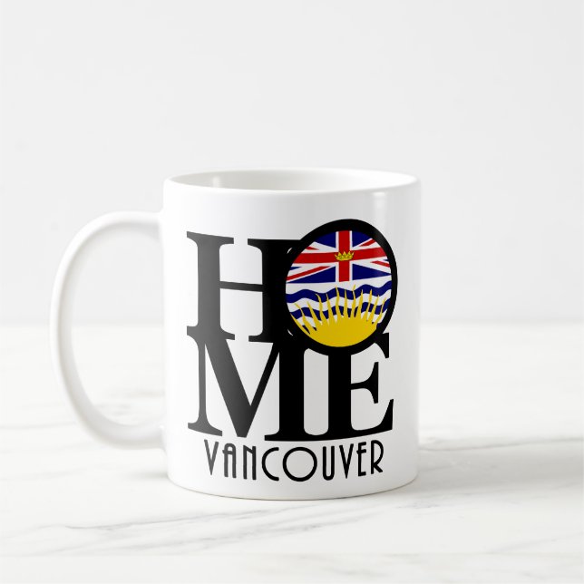 ZUHAUSE Vancouver (BC Flag) 11oz Kaffeetasse (Links)