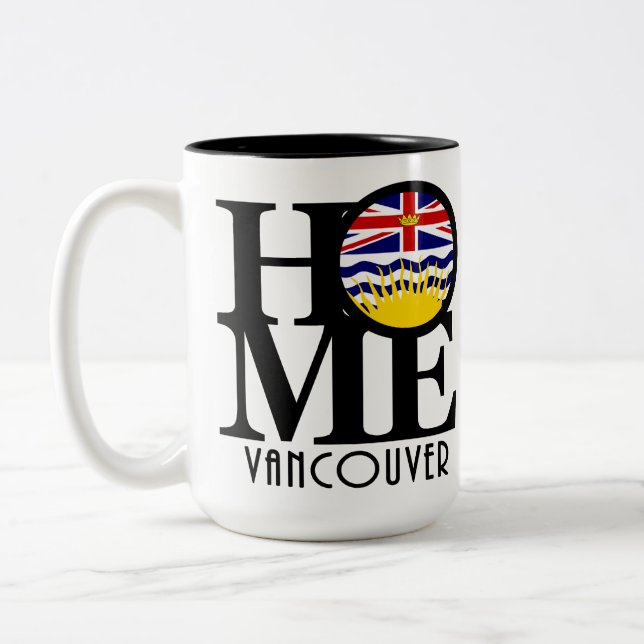 ZUHAUSE Vancouver (BC Flag) 15oz Zweifarbige Tasse (Links)