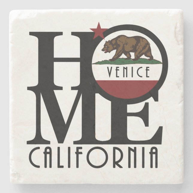 ZUHAUSE Venice California Steinuntersetzer (Vorderseite)