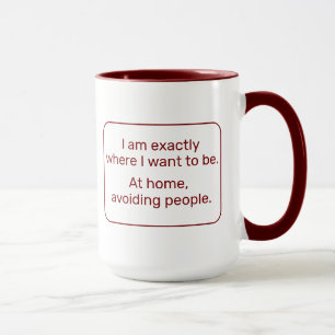 Zuhause (verlassen, rot) tasse