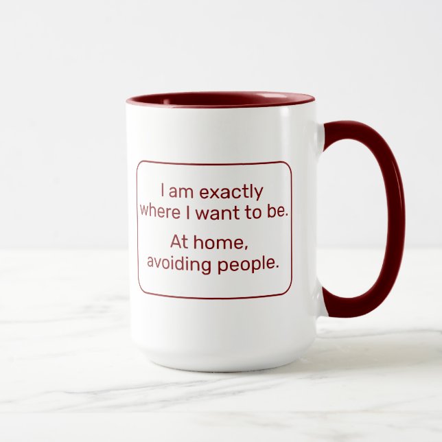 Zuhause (verlassen, rot) tasse (Rechts)