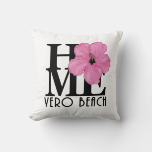 ZUHAUSE Vero Beach Pink Hibiskus Kissen