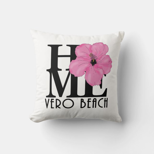 ZUHAUSE Vero Beach Pink Hibiskus Kissen (Vorderseite)