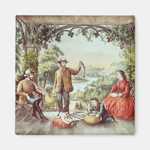 Zuhause vom Bach, die glücklichen Fischer Magnet