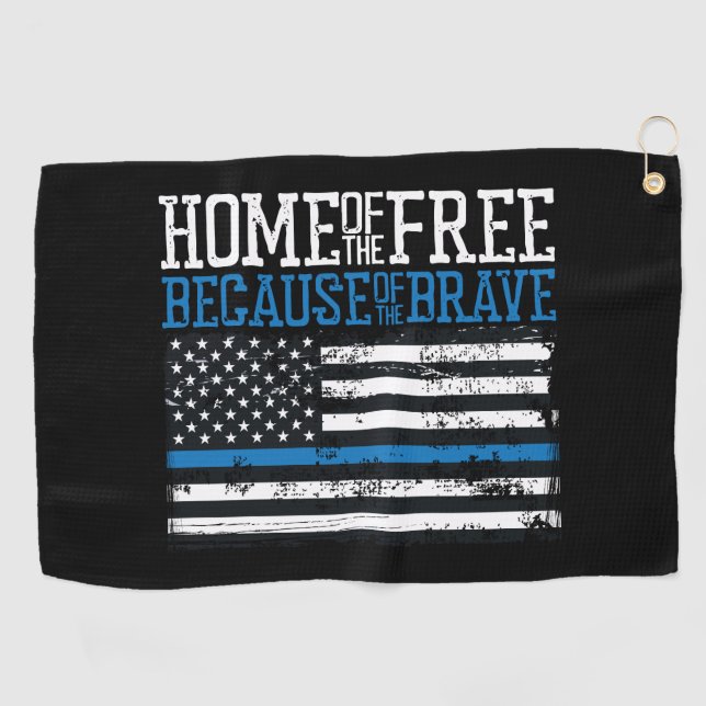 Zuhause vom freien wegen der tapferen USA-Flagge Golfhandtuch (Horizontal)