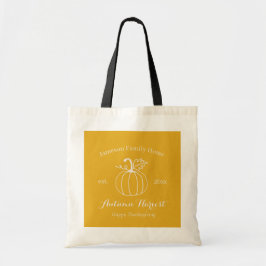 Zuhause von Autumn Harvest Pumpkin Family Tragetasche