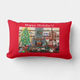 "Zuhause von Frau Elizabeth's Holiday" Lendenkissen