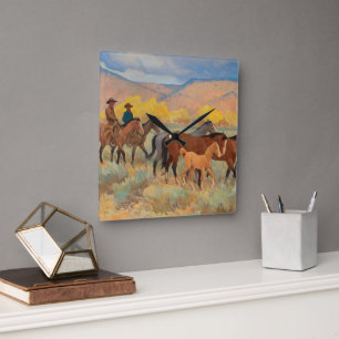 Zuhause von Maynard Dixon Quadratische Wanduhr