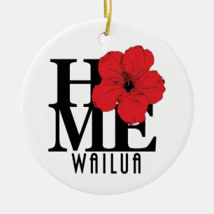 ZUHAUSE Wailua Hawaii Hibiskus Keramik Ornament