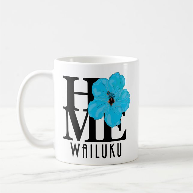 ZUHAUSE Wailuku Blue Hibiskus 11oz Kaffeetasse (Links)