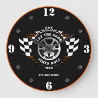 Zuhause Wall Timepiece Sports Car Racing Pit Crew