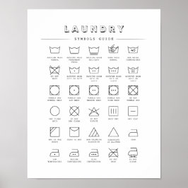 Zuhause Wäschesymbole Poster