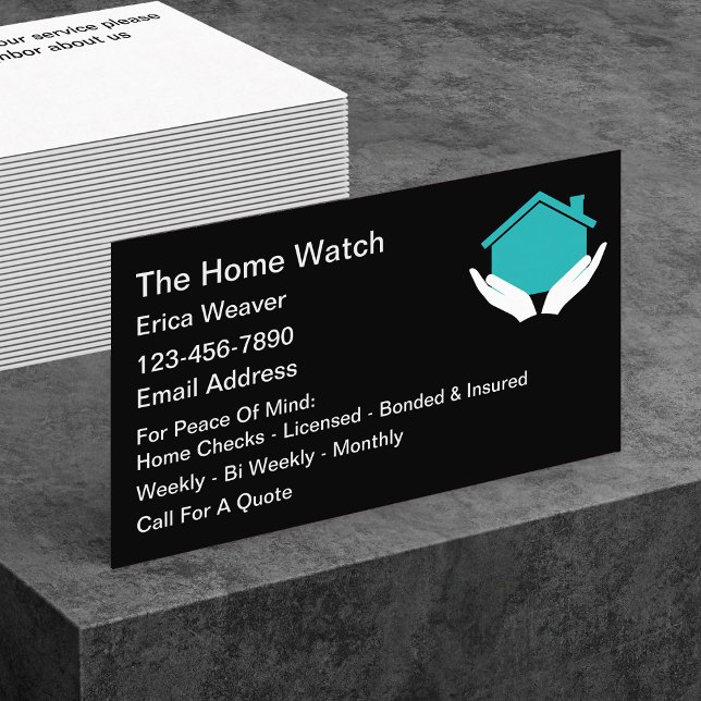 Zuhause Watch Services Business Card Design Visitenkarte (Von Creator hochgeladen)