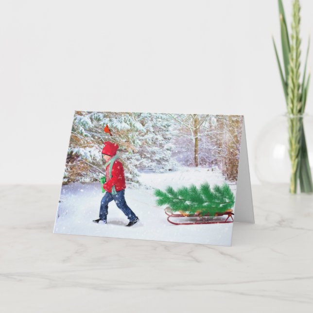 Zuhause Weihnachtsbaum-Grußkarte Karte (Vorderseite)