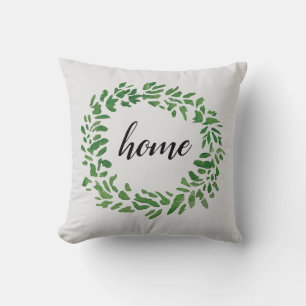 Zuhause Welcome Wreath Throw Kissen