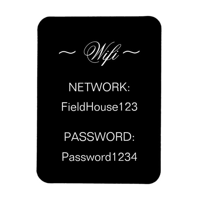 Zuhause WIFI Network and Password Kühlschrank Magnet (Vertikal)