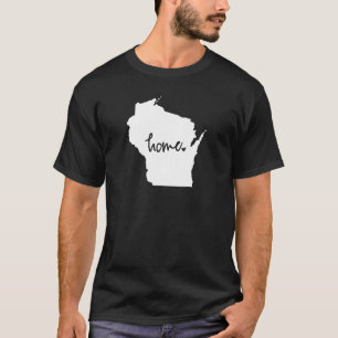 Zuhause-Wisconsin-Gewohnheits-Farbe T-Shirt
