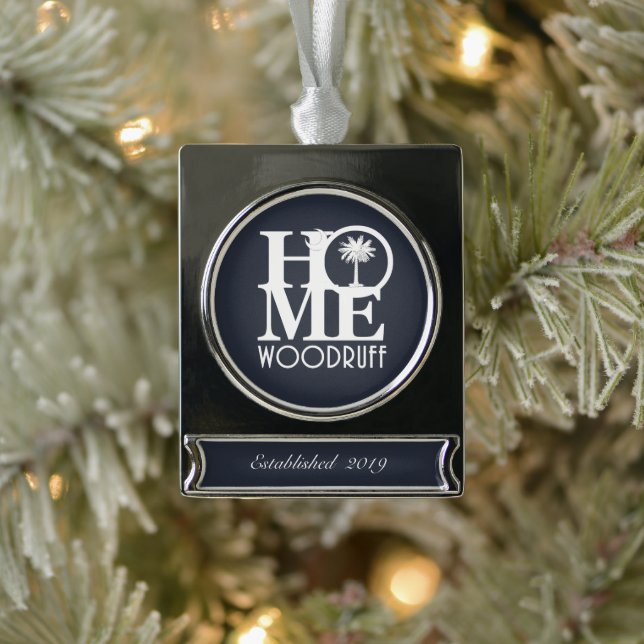 ZUHAUSE Woodruff SC (Anpassung) Banner-Ornament Silber (Baum)