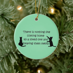 Zuhause zu einem Cat Keramik Ornament