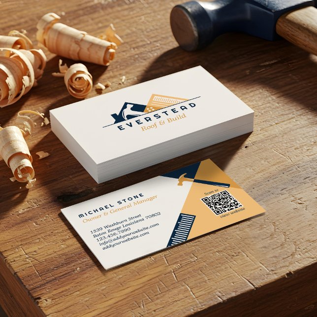 Zuhause zur Verbesserung von Dachdeckerkonstruktio Visitenkarte (Roofing Construction Home Improvement Tools Logo Business Card)