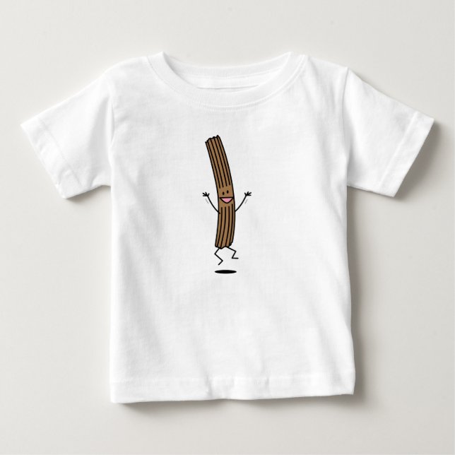 Zujubelndes springendes Churro Baby T-shirt (Vorderseite)