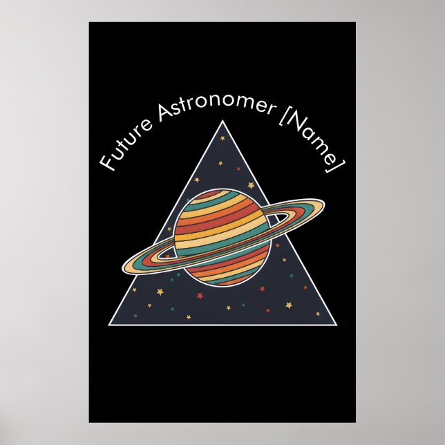 Zukunft Astronomen Retro-Saturn-Kunst - Benutzerde Poster (Vorne)