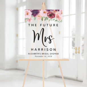 Zukunft Frau Floral Brautparty Willkommen Mattiert Acrylschild
