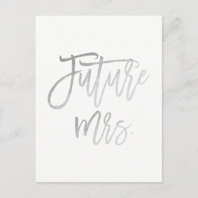Zukunft Frau Imitats Silver Foil Modern Save the D Ankündigungspostkarte (Vorderseite)