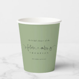 Zukunft Frau Name Sage Green Brautparty Pappbecher