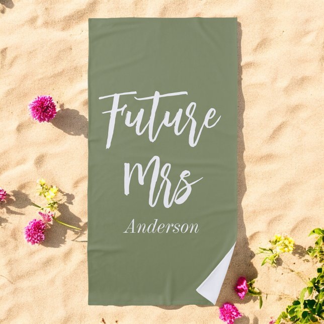 Zukunft Frau Sage Green Bachelorette Strandtuch (Von Creator hochgeladen)